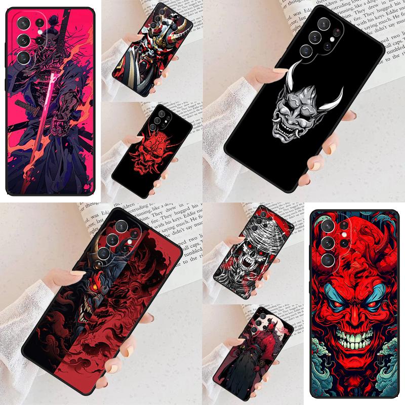 Samurai Oni Mask Cell Phone Case for Samsung Galaxy S26 Ultra S25 S24 S23 S22 S21 S20 Note10 Cover