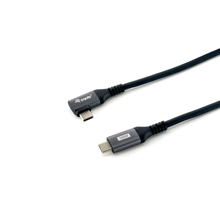 Equip Cavo USB 2.0 Type-C a Type-C 90° PD 100W 3m Nero per Ricarica e Dati
