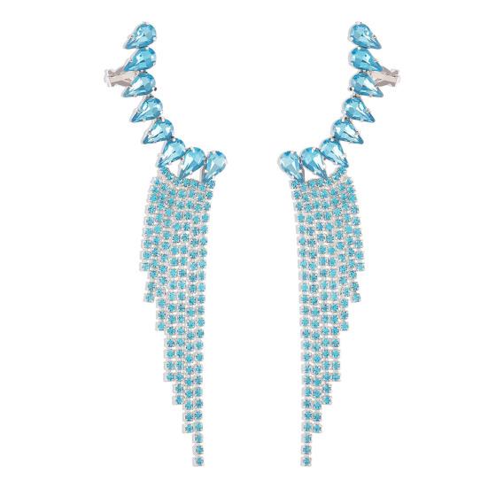 1 paio di orecchini da donna esagerati strass nappa geometrica di lusso irregolare tinta unita inossidabile anti-allergia leggero ballo di fine anno orecchio