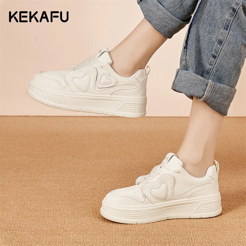 Kecafu Women s Platform Casual Sneakers EU 38 бежевый
