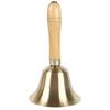 Sino de Mão de Latão de 8CM com Cabo de Madeira Sino de Serviço de Jantar Sino de Toque Alto para Sala de Aula Escolar, Serviço e Jogo