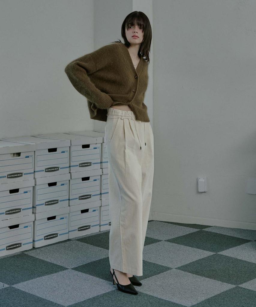 Mualeumoa String Corduroy Pants-Ivory