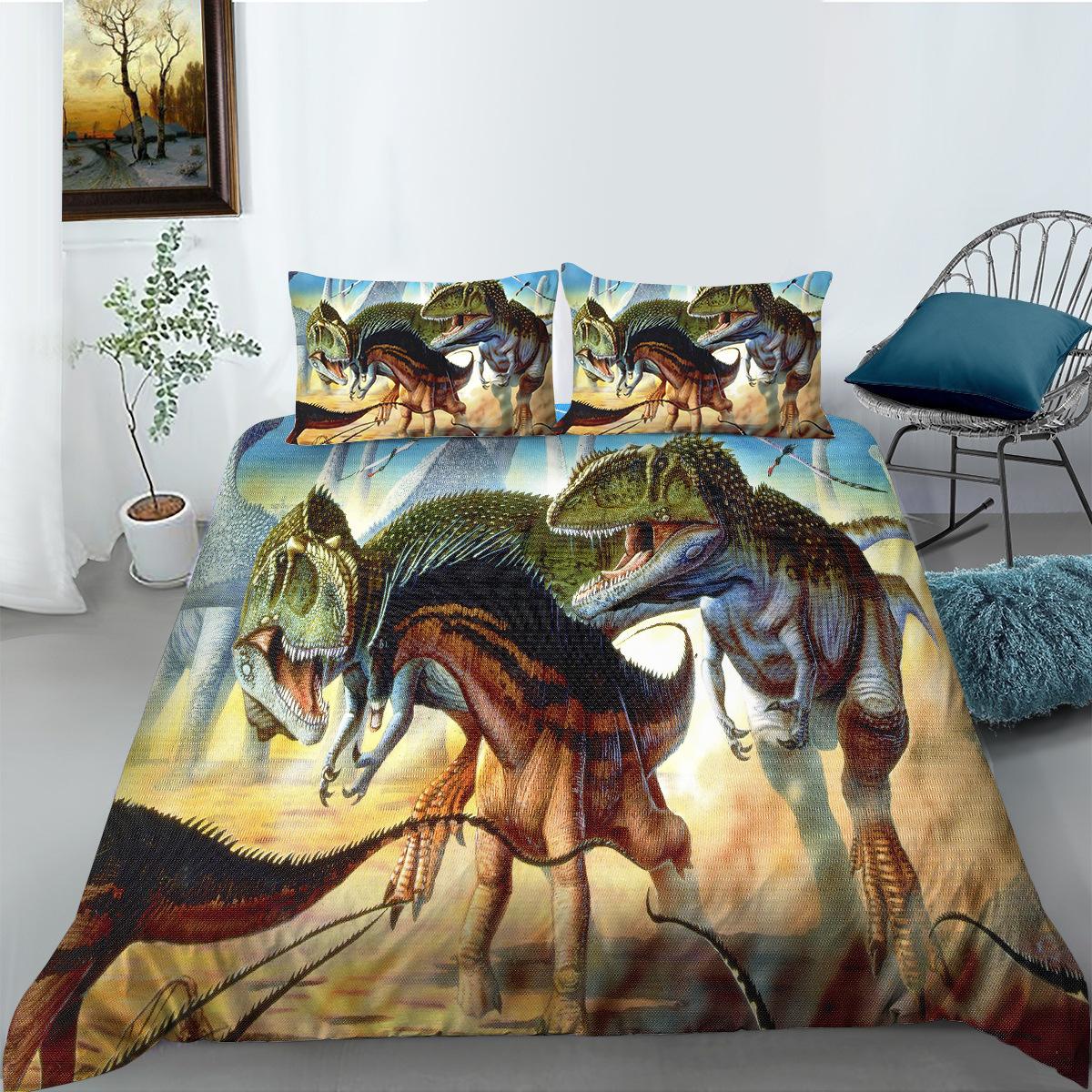 Polyester Bedding Two Or Three-Piece Dinosaur Digital Printing EU single 135*200