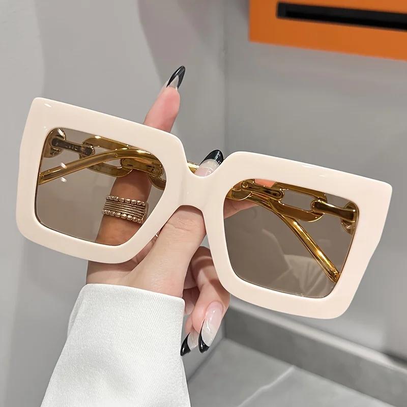 

Luxury Square Fashion Glasses For Women Casual Candy Color Anti Glare Sun Shades For Beach Party Travel 1PC
