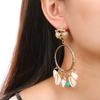 Bohemian Modeschmuck Personalisierte Muschel-Ohrringe Kreis Quasten-Ohrringe Accessoires Damen-Steckohrringe Accessoires