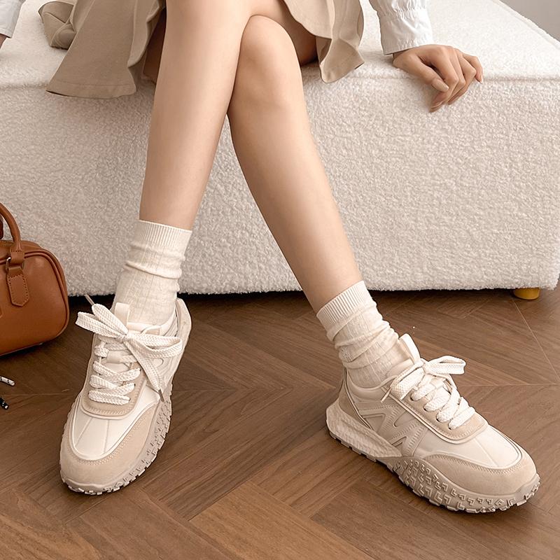 

Fashion Spring Autumn Mesh 6.5cm Platform Sneakers for Women New Soft-soled Luxury Women Running Shoes Fashion Sports Zapatos De Mujer 35 бежевый