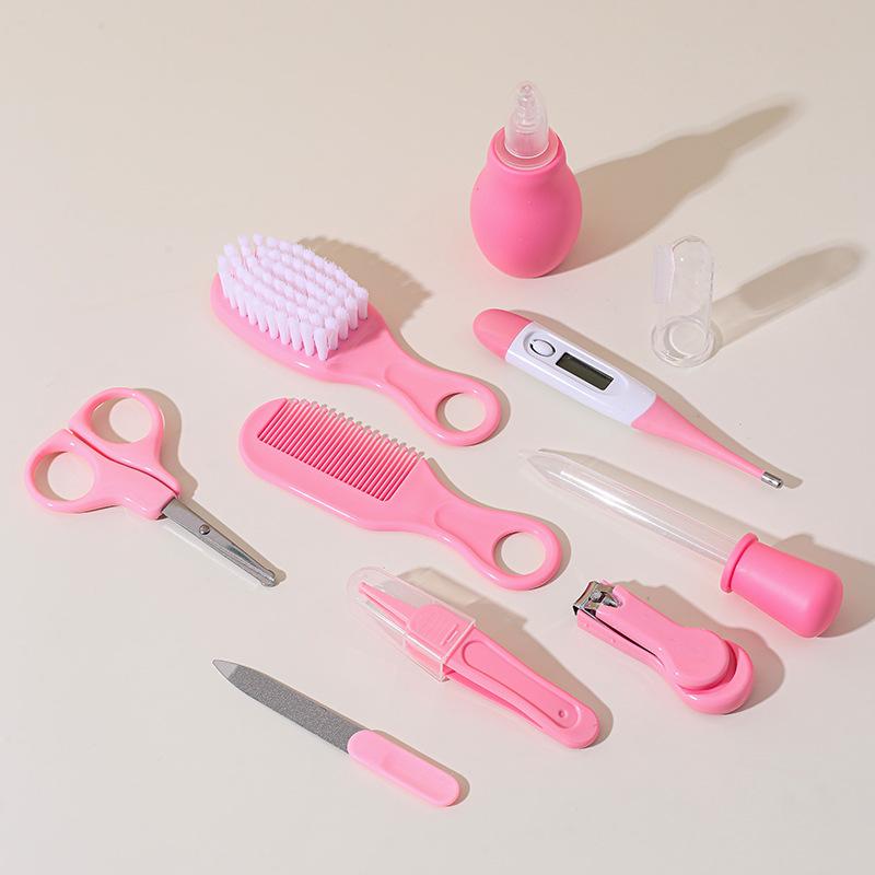 10PCS/Set Baby Health Care Kit Kids Nail Hair Health Care Thermometer Grooming Brush Clipper Teether Toothbrush Baby Essentials