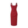 2026 Pure Desire Bodycon: Sexy Square Neck Ruched Waist Open Back Tank Dress