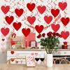 Glitter Red Hanging Heart Swirls Decorations, 40Pcs Valentine's Day Love Heart Streamers Ceiling Hanging Swirls for Romantic Galentines Anniversary