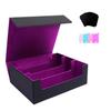 Kuronikuru Large Capacity Magnetic Trading Card Storage Case PU Leather Suede Lining TCG Organizer with Dividers