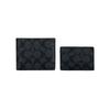 COACH Canvas Card Holder Wallet Mens Black Antique Nickel