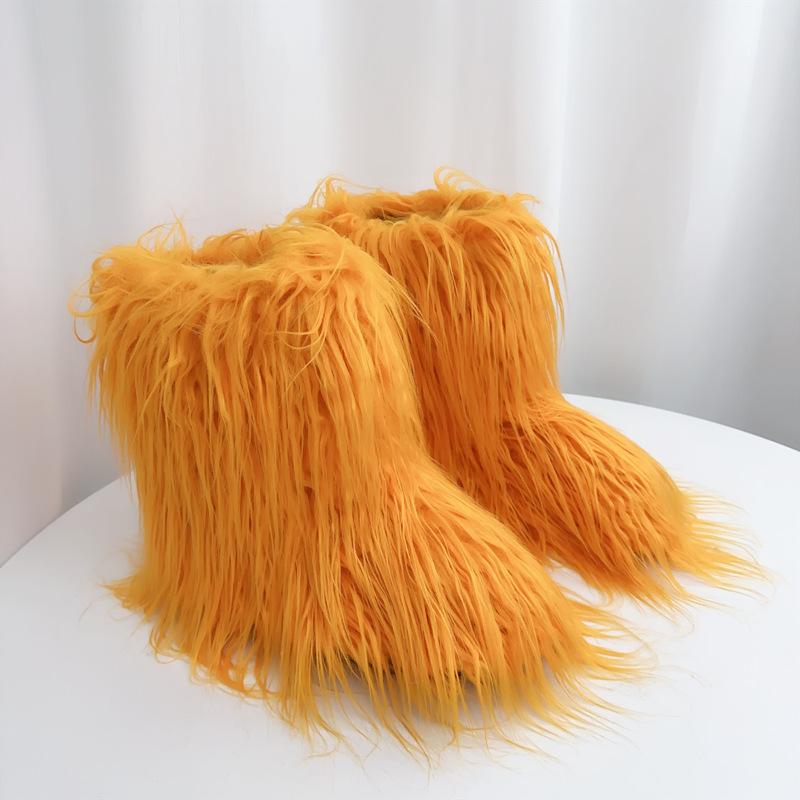 IPPEUM Winter Plüsch Lange Stiefel 2025 Kniehohe Stiefel für Damen Schuhe Über Kniehohe Pelzstiefel