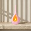 Yousheng Compact Size Candlestick, Vertical Grain Texture Candle Holder, Water Drop Shape 3D Printed Candlestick for Living Room Dining Table
