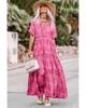 Azura Exchange Boho Paisley Print Ruffle Tiered Maxi Dress