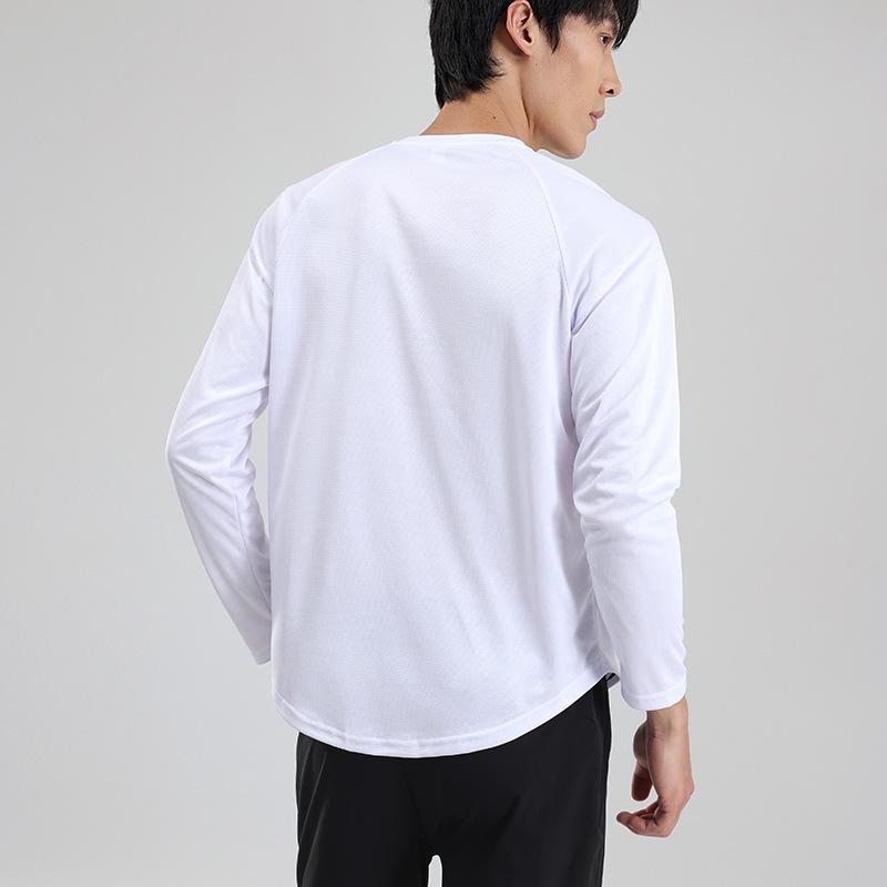 Men's Outdoor Quick-Dry Loose-Fit Long Sleeve Running Shirt - Plus Size, Sweat-Wicking, Marathon Team Uniform for Spring and Autumn Fitness