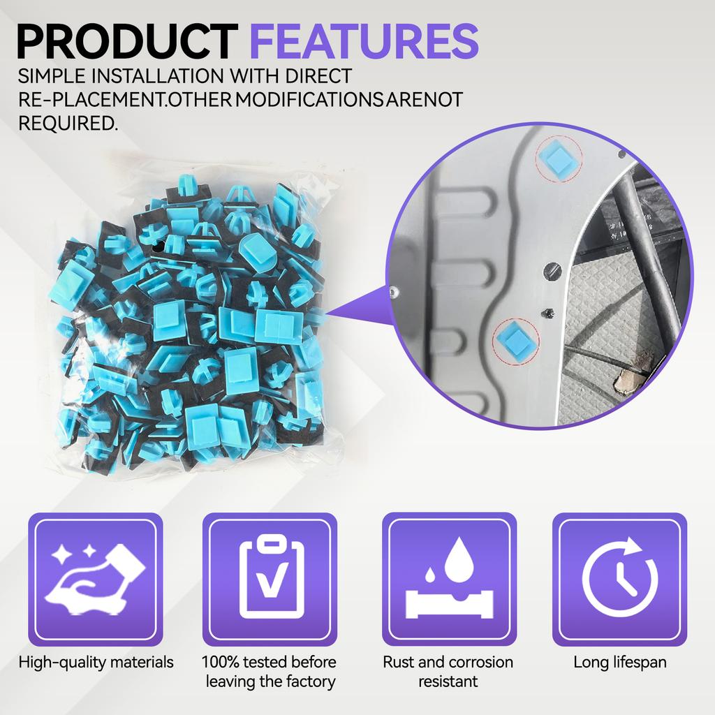 100Pcs Side Rocker Panel Retainer Moulding Door Trim Clips Fastener Fit for Hyundai Santa Fe Kia Sportage 877561F000 87756-1F000