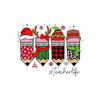 Women's Minimalist Christmas Pencil Print T-Shirt Crew Neck Short Sleeve Casual Summer Top