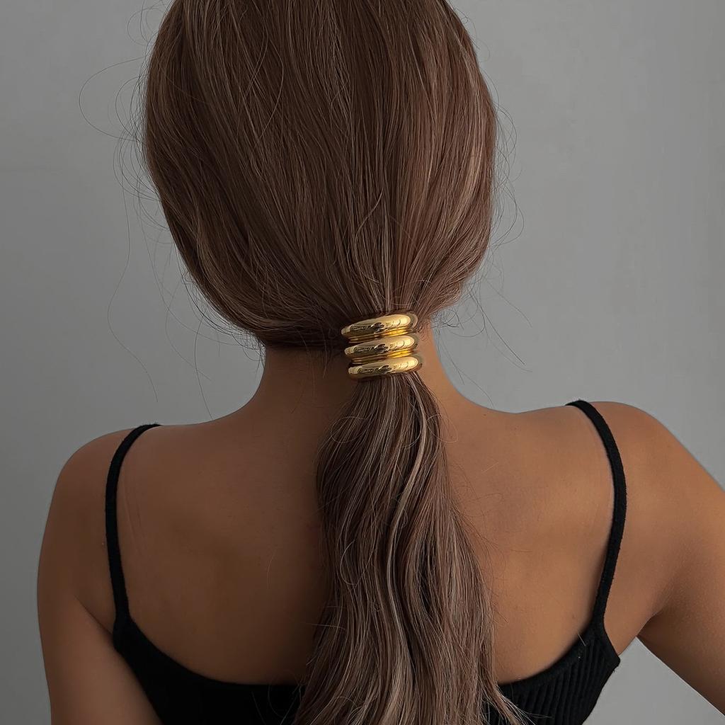 2025 New Hollow Curved Hair Band Summer Versatile High-end Sense Headrope Hair Tie Hair Ponytail Hair Accessories