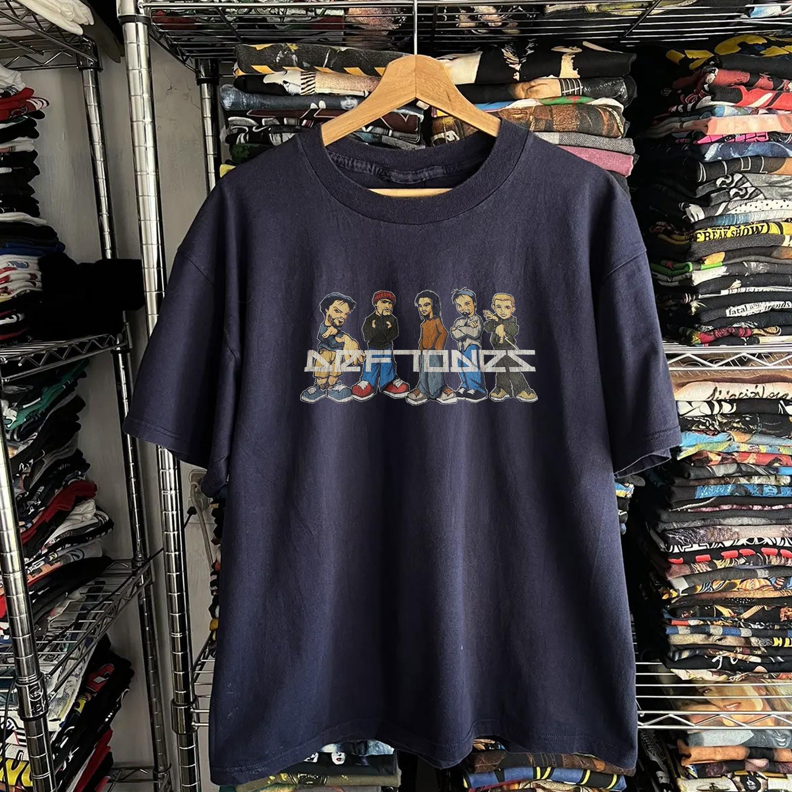 90s Deftones Cartoon Promo T-Shirt Navy S 2XL