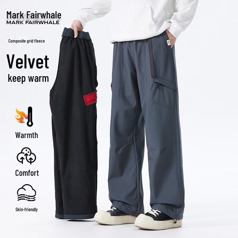 Mark Fairwhale Men's Fleece-Lined Straight-Leg Casual Trousers
