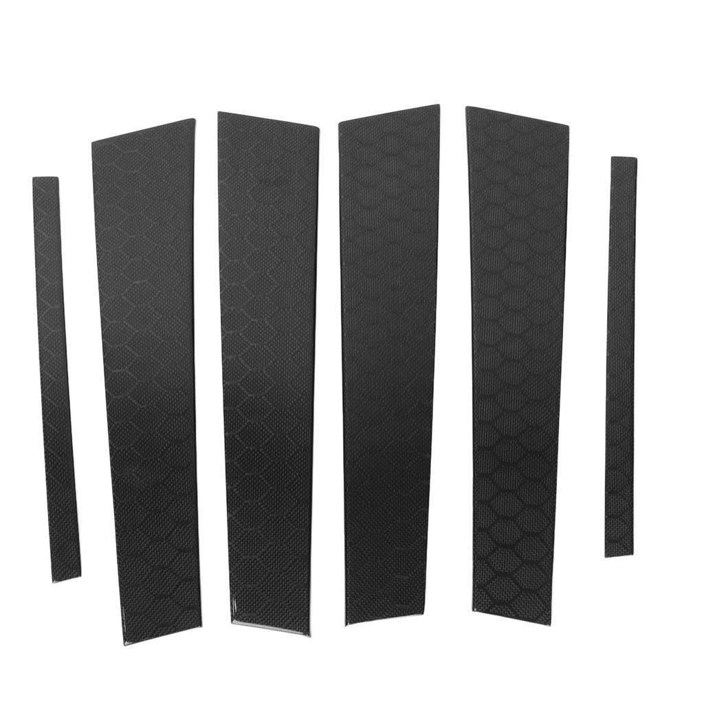 6Pcs B Pillar Trim Carbon Fiber Pillar Panel Decor Replacement for Infiniti Q50 2014‑2022 Rhombus Design