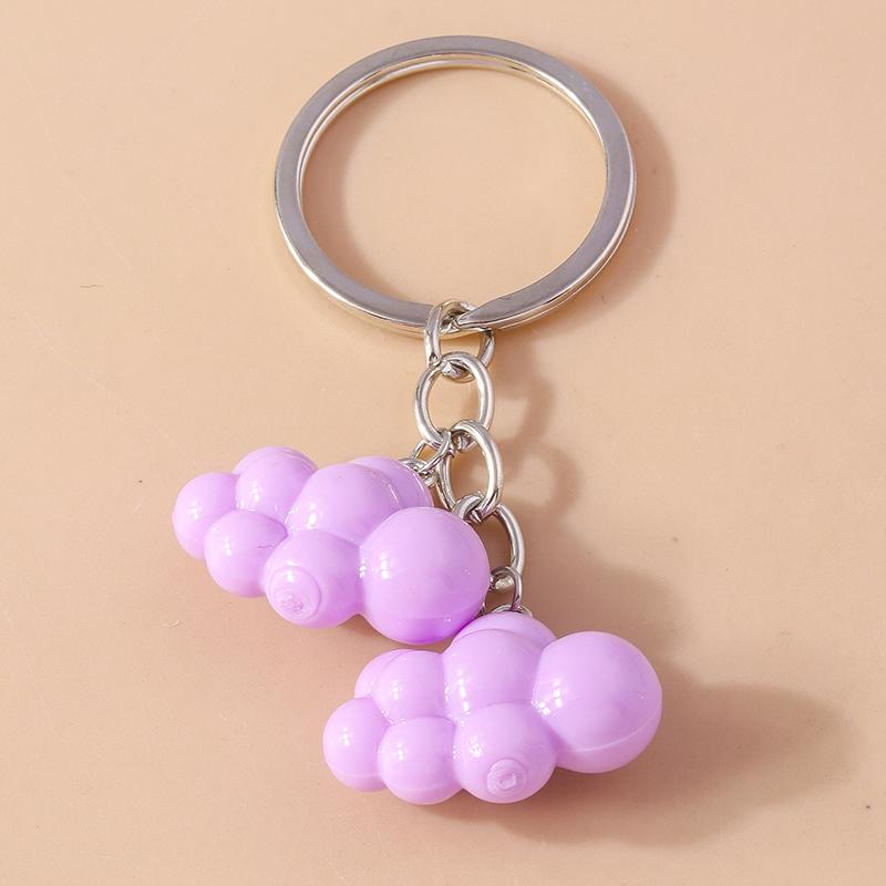 Cute Resin Canday Colors Cloud Keychain for Women Girls Rainbow Keyring Pendants Handbag Decor DIY Jewelry Accessories