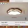 Song Dynasty-Style Walnut Ceiling Light with Cloud Print Fabric for Bedroom
