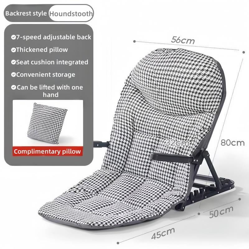 Back Chair On The Bed Foldable Recliner Tatami Seat With Armrests Student Dormitory Couch Outdoor Folding Chair With Free Pillow