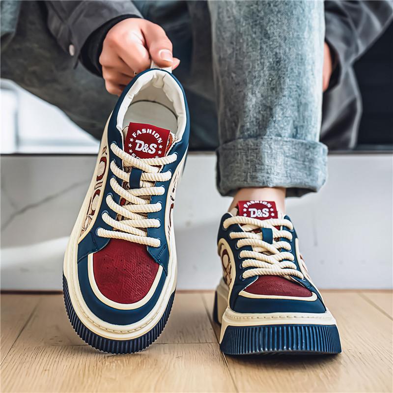 Men's shoes 2025 new summer versatile Guochao non-slip thick baseplate shoes street shooting trend work casual sports shoes