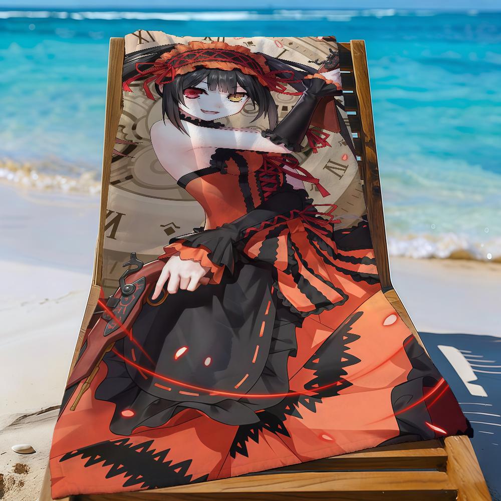 Anime T-Tokisaki Kurumi-S Towel Sports Quick Dry Travel Camping Gear Sandproof Soft Light Large Beach Towel