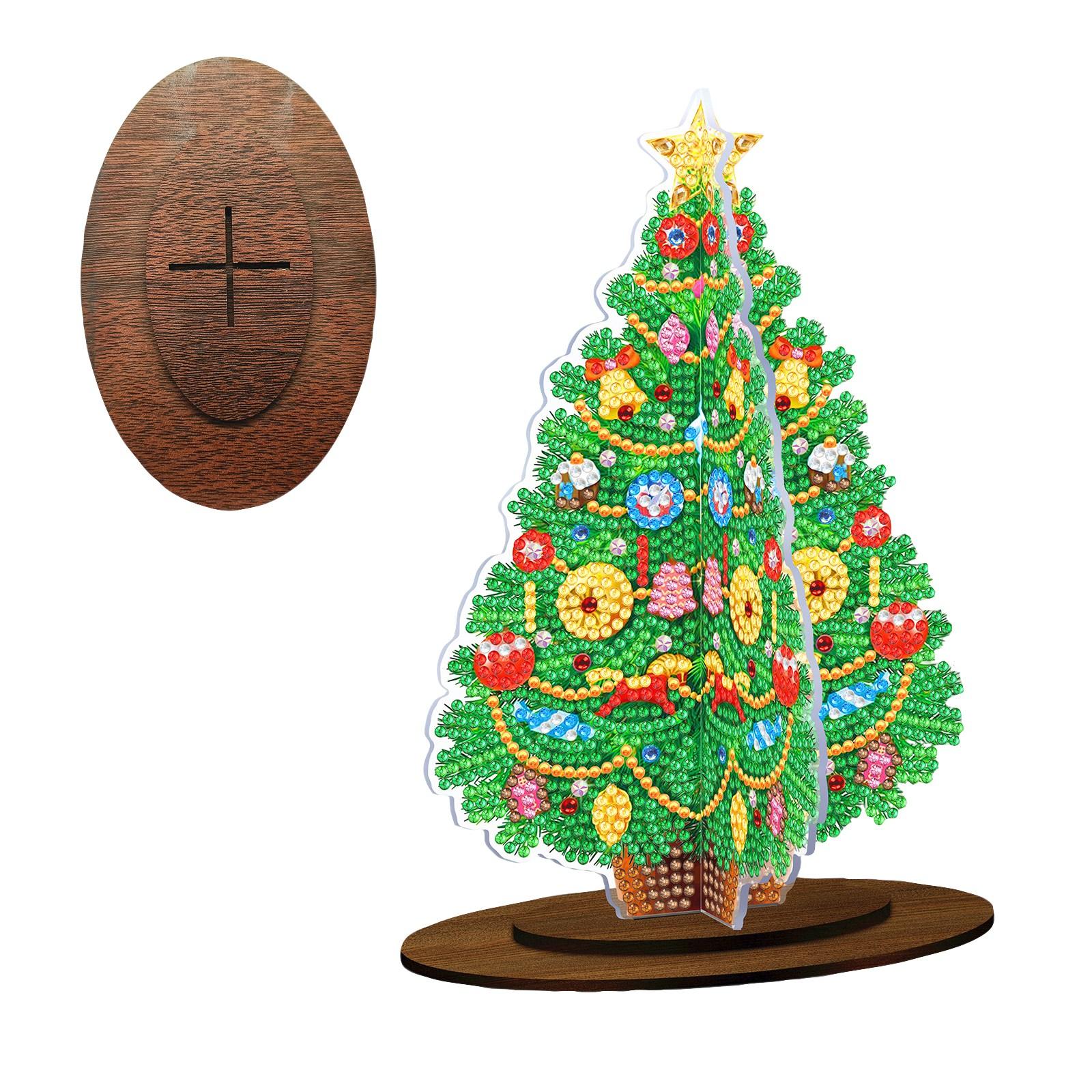 

Diy Painting Christmas Tree Three-Dimensional Display Sign, Diamond Dot Painting Acrylic Table Display One Size