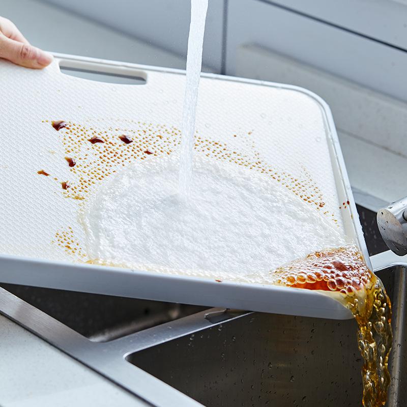 Antibacterial Double-sided Plastic Cutting Board - Kitchen Sloped Food-grade Chopping Board for Fruit