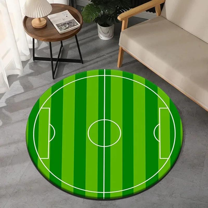 

Sports-themed Soccer and Basketball Round Rug, Non-slip Floor Mat for Living Room, Bedroom, Bathroom, Holiday Home Decoration 60cm