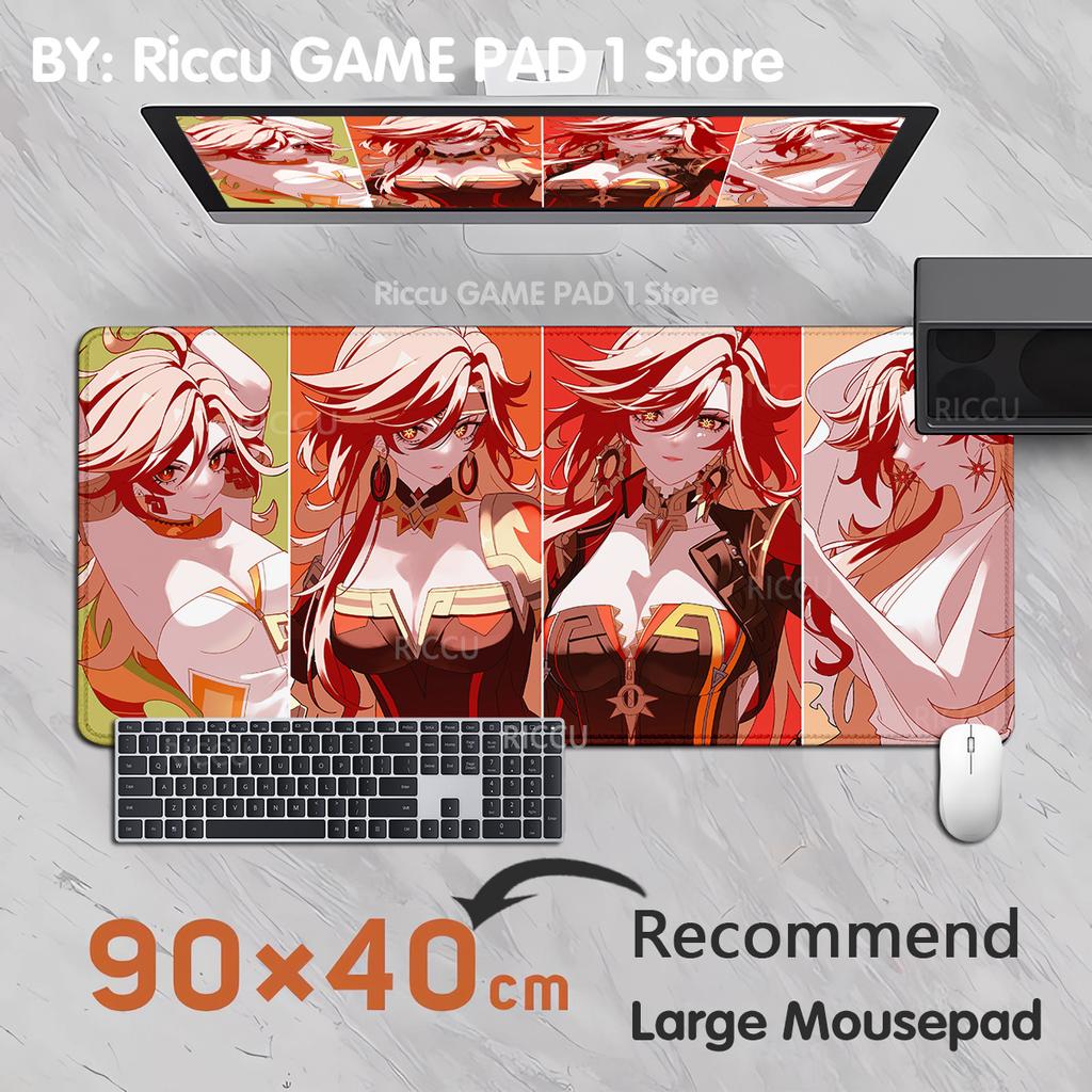 PC Genshin Impact Mavuika High definition printing Mechanical Keyboard XXL Locking Edges accessories Mouse pad Hentai ESports