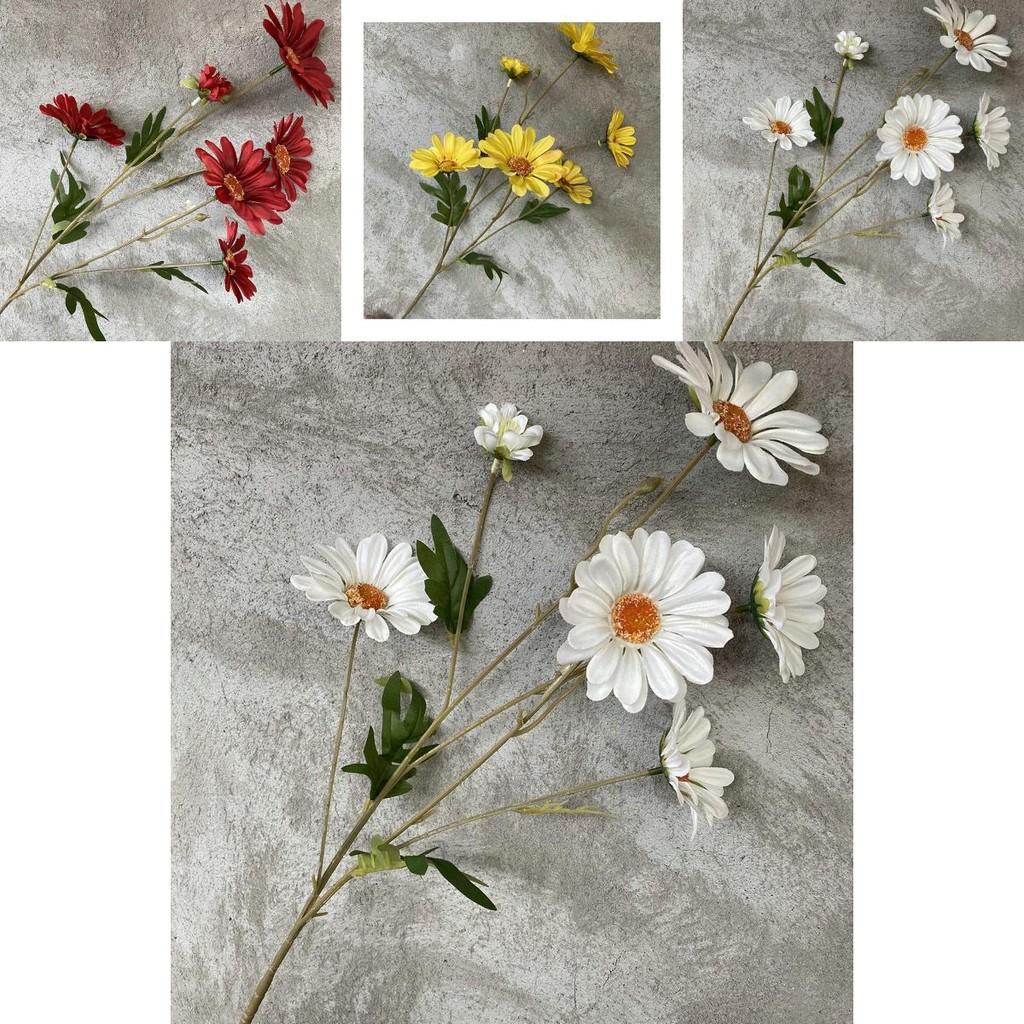 Long Stem 6 Head Daisy Silk Flower For Photography Props And Events