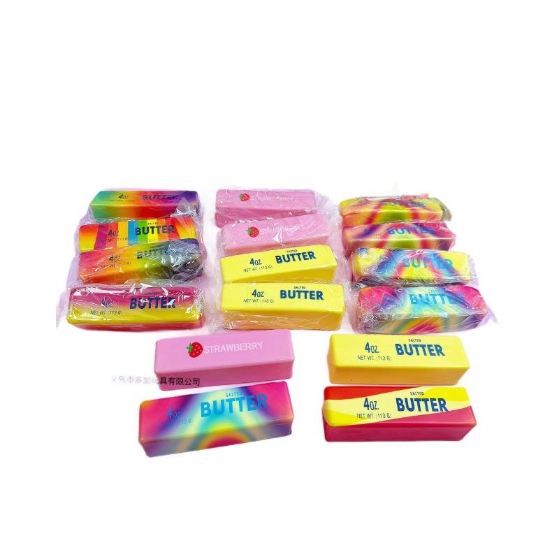 12 Stück vollständige Packung 13,5 cm Butterstange Langsam aufsteigendes Squishy Spielzeug Nasses Zurückfedern Feuchtes Weiches Gefühl Stressabbau Dekompression Fidget