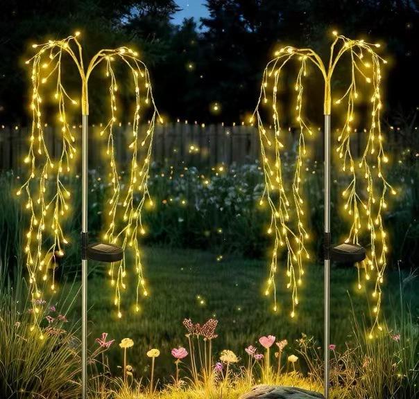 Solar-Knallkörperlichter: LED Kupferdraht Feuerwerk für Weihnachts- & Feiertagsatmosphäre, Perfekt für Hof- & Rasendekoration