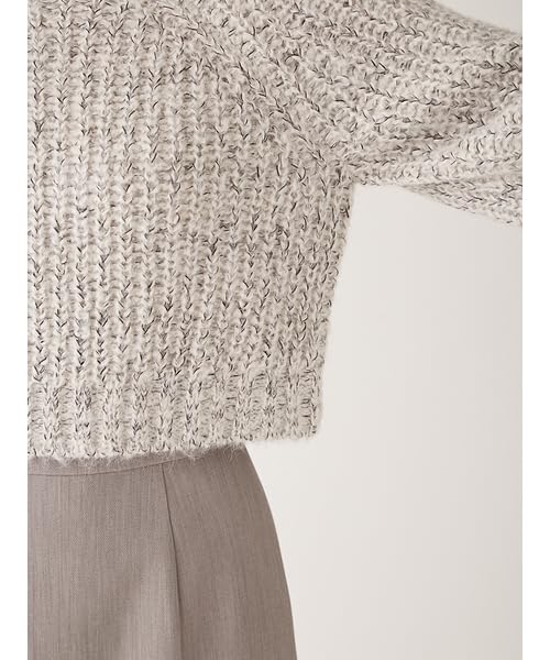 Lily Brown Cropped Knit Top White Women's Mid-Gauge (LWNT245079)