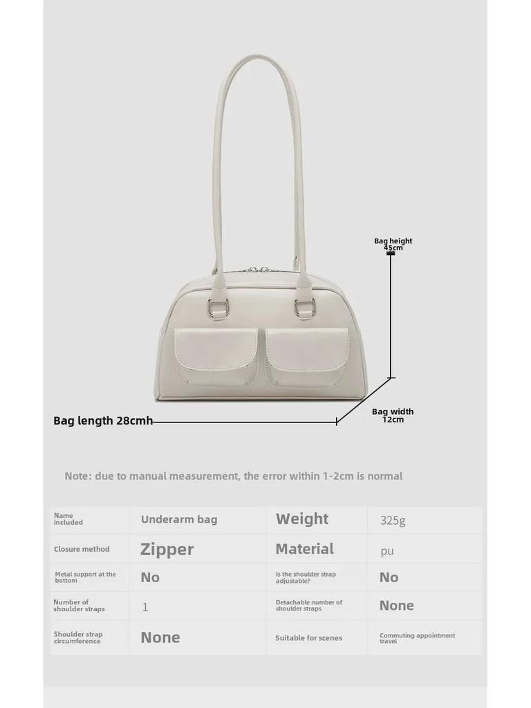 Xu Yunzhen Style Waxed Leather Multi-Pocket Shoulder Bag