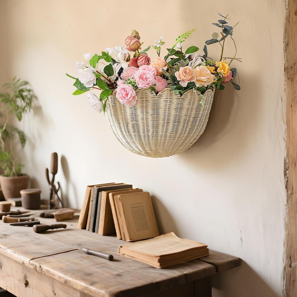 Woven Wall Baskets Storage Basket Rustic Storage Organizer for Nursery Entryway Kitchen Dorm Apartment Home Garden Bedroom