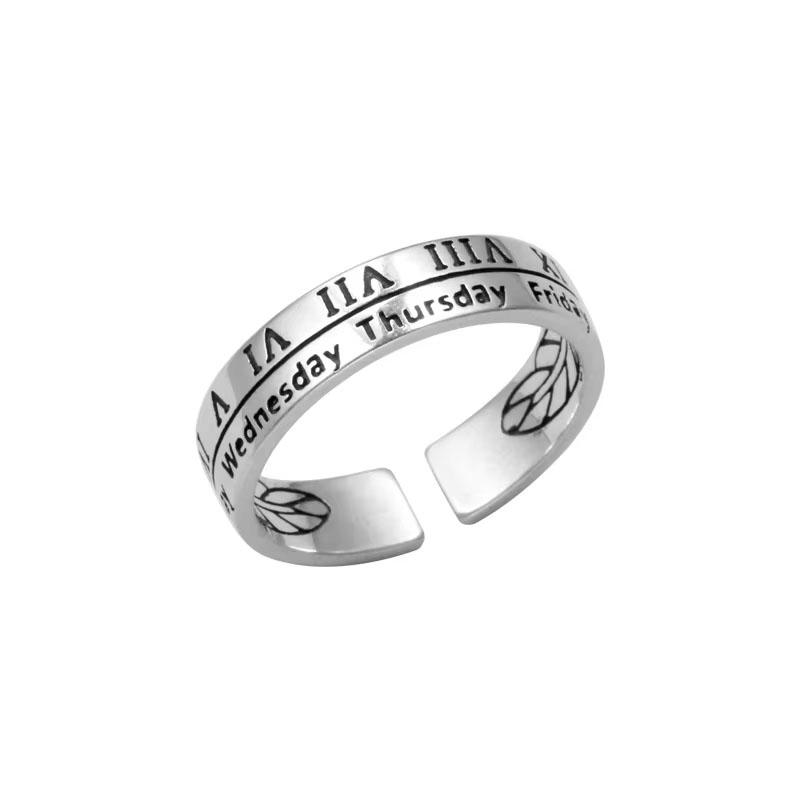 Anelli Originali in Argento 925 Placcato a Doppie Linee per Donne Matrimonio Fidanzamento Anello Vintage da Donna Gioielli Fini per Feste