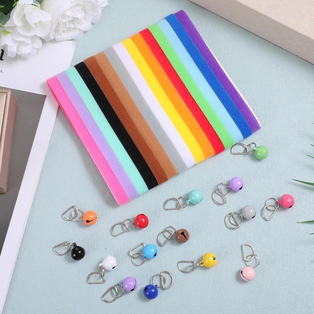 12pcs Bell-Equipped Kitten Collars Multicolor Pet ID Bands Portable Bell Collars  Pet Supplies