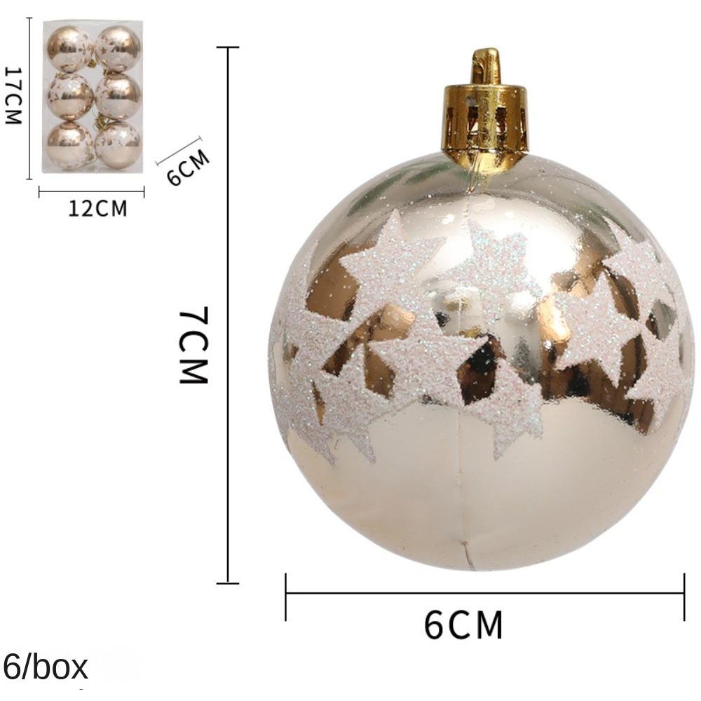 

6 шт./кор. гальванизированный расписной шар, новогоднее украшение на елку, пластиковые новогодние рождественские подарки, коробки, подвеска, кулон шампанского