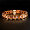 2025 Bracelet Strap Set with Red Color Diamond Gold Men's Style Ochre Chain Magnetic Couple Bracelet