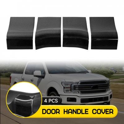 4pcs Carbon Interior Fiber Handle Door Cover Fit Ford Panel 2015- F150 Trim