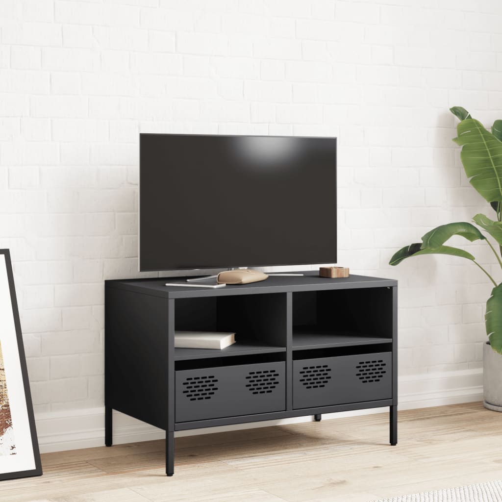 Vidaxl TV Cabinet, Black, 68X39X43.5 Cm, Cold Rolled Steel