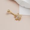 Stainless Steel Belly Button Ring Dangle Navel Ring Belly Piercing External Thread Cubic Zirconias Navel Ring Piercing