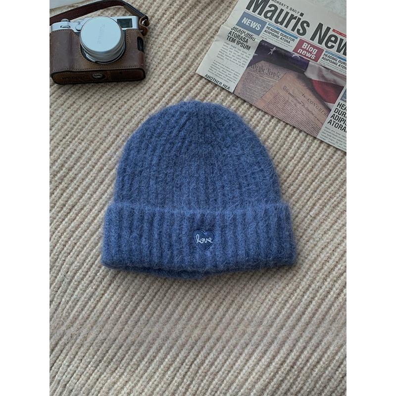 Jesień i Zima Nowa Czerwono-Biała Ciepła Czapka z Dzianiny Ankola Wersja Koreańska Ochrona Uszu Twarzy Mała Wełniana Czapka