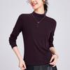 Black Long-sleeved Half-turtleneck Woman, New High-elastic Niche Design Sense Tencel Top Bottoming Shirt, Spring and Autumn Inner