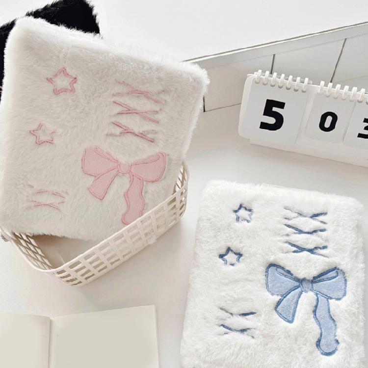 Plush Photocard Binder 6 Hole Pre-punched Photo Card Binder Sleeve 4 Pocket Card Sleeve for Photo Card Binder Album